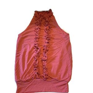 The Limited ruffled deep rose sleeveless top